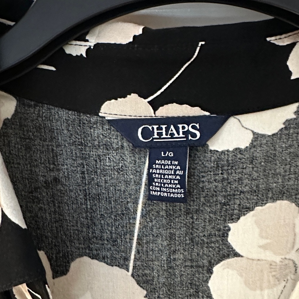 Chaps Black and White Floral Maxi Dress - Picture 3 of 4